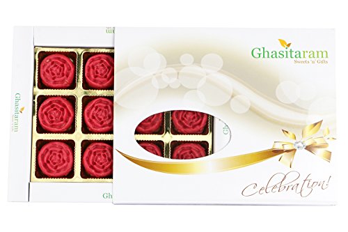 Ghasitaram Gifts Diwali GiftsGhasitarams Strawberry Roses 12 pcs White Box50gms von Ghasitaram Gifts