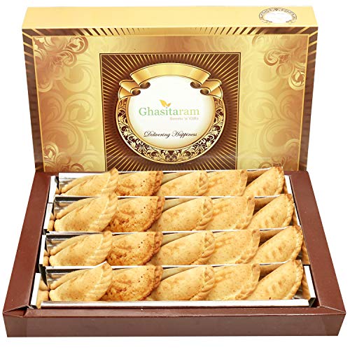 Ghasitaram Gifts Holi Sweets, Holi Gifts, Holi Hamper Air Fried/ No Oil Diet Gujiyas 600 GMS von Ghasitaram Gifts