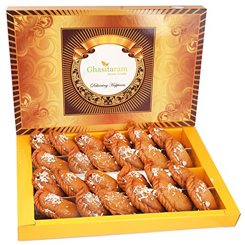 Ghasitaram Gifts Holi Sweets, Holi Gifts, Holi Hamper Healthy Wheat Gujiya Box (800 g) von Ghasitaram Gifts