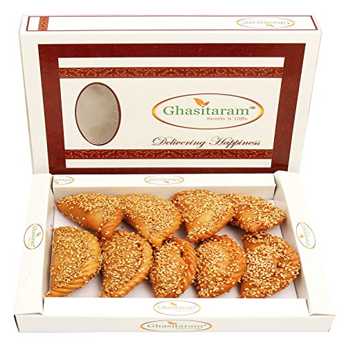 Ghasitaram Gifts Holi Sweets, Holi Gifts, Holi Hamper Roasted Til/Sesame Gujiya 400 GMS von Ghasitaram Gifts