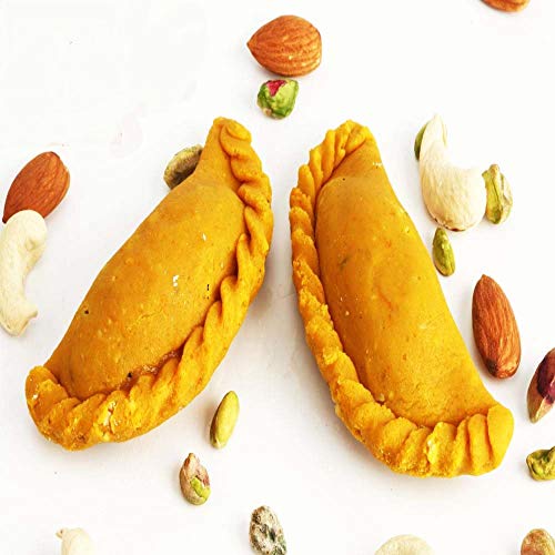 Ghasitaram Gifts Holi Sweets, Holi Gifts, Holi Hamper Sugarfree Kaju Kesar Gujiya 800 GMS von Ghasitaram Gifts