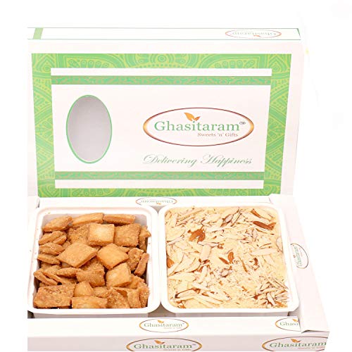 Ghasitaram Gifts Indian Sweets - Diwali Gifts Diwali Hamper Sweet Hampers - Shakar Pada and Soan Papdi Hamper von Ghasitaram Gifts