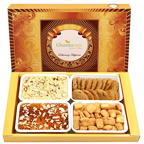 Ghasitaram Gifts Indian Sweets - Diwali Gifts Diwali Sweet - Big Box of Soan Papdi, dodha barfi, Methi mathi and shakar pada Ghasitaram Gifts Indian Sweets - Diwali Gifts Diwali Sweet - Big Box of Soan Papdi, dodha barfi, Methi mathi and shakar pada von Ghasitaram Gifts