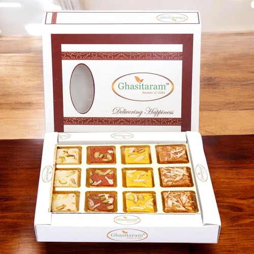 Ghasitaram Gifts Indian Sweets - Diwali Gifts Diwali Sweets - Assorted Barfis White Box, 300g von Ghasitaram Gifts