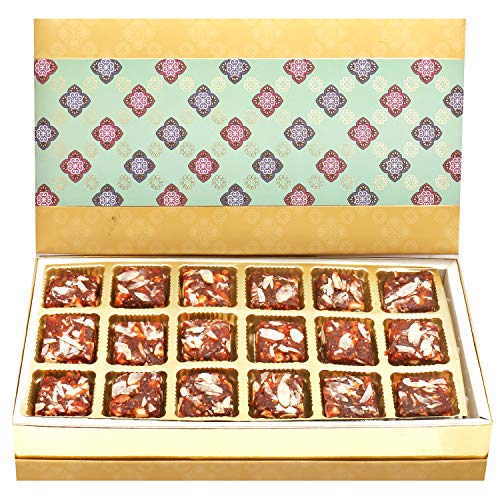 Ghasitaram Gifts Indian Sweets - Diwali Gifts Sugarfree Sweets- 5 Part Print 18 Pcs Sugarfree Dates and Figs Bites Box von Ghasitaram Gifts