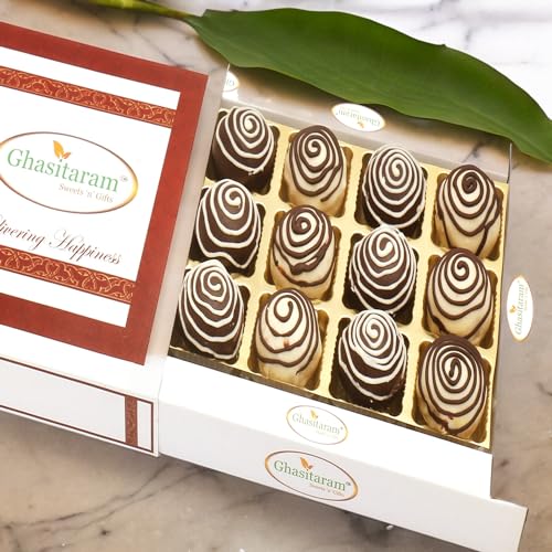 Ghasitaram Gifts Indian Sweets - Diwali Gifts Sweets - Chocolate Galaxy Cashew Laddoos in White Box von Ghasitaram Gifts