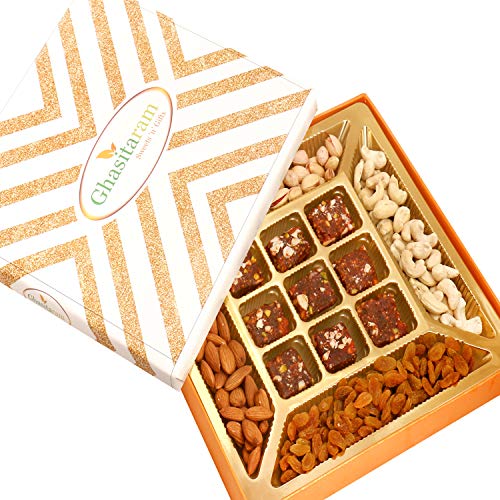 Ghasitaram Gifts Indian Sweets Mother's Day Gifts - Healthy Hampers- Ghasitaram Special Dryfruits and 9 pcs Sugarfree Figs and Dates Bites von Ghasitaram Gifts