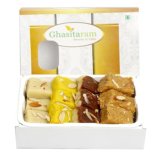 Ghasitaram Gifts Indian Sweets - Sugar Free Assorted Mawa Barfis (200 GMS) von Ghasitaram Gifts