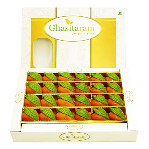 Ghasitaram Gifts Indian Sweets - Sugar Free Sweets - Kaju Pista Mango Mithai 400 gms von Ghasitaram Gifts