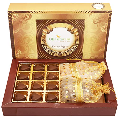 Ghasitaram Gifts Indian Sweets Valentine Gifts - Big Box of Sugarfree Chocolates Hearts, Almonds and Sugarfree Figs and Dates Bites von Ghasitaram Gifts