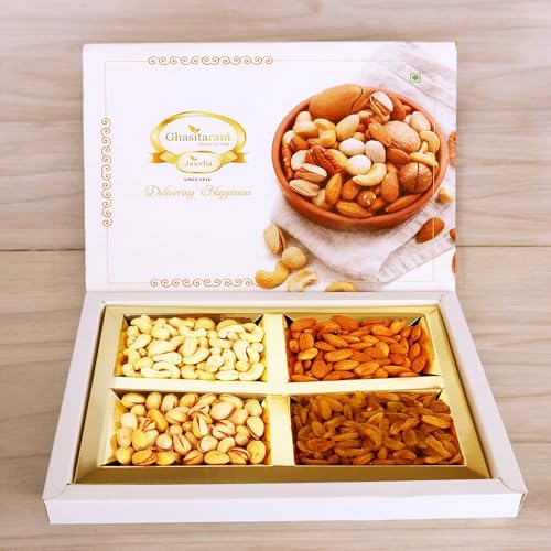 Ghasitaram Gifts Mother's Day Gifts Ghasitaram's Golden Dryfruit Box 400 GMS von Ghasitaram Gifts