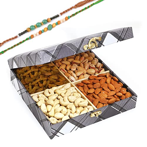 Ghasitaram Gifts Rakhi Gifts for Brothers Cross Check Wooden Dryfruits Box with 2 Green Beads Rakhis Ghasitaram Gifts Rakhi Gifts for Brothers Cross Check Wooden Dryfruits Box with 2 Green Beads Rakhis von Ghasitaram Gifts