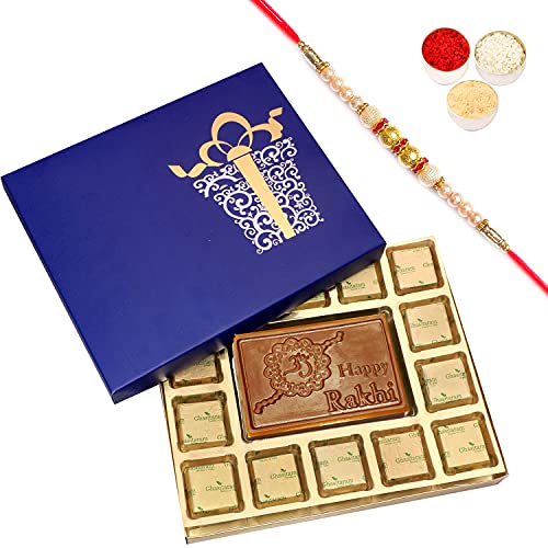 Ghasitaram Gifts Rakhi Gifts for Brothers Rakhi Chocolate Blue Happy Rakhi Chocolate Box Big with Pearl Rakhi Ghasitaram Gifts Rakhi Gifts for Brothers Rakhi Chocolate Blue Happy Rakhi Chocolate Box Big with Pearl Rakhi von Ghasitaram Gifts