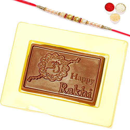 Ghasitaram Gifts Rakhi Gifts for Brothers Rakhi Chocolate "Happy Rakhi" Message Chocolate Bar Small Pearl Rakhi Ghasitaram Gifts Rakhi Gifts for Brothers Rakhi Chocolate "Happy Rakhi" Message Chocolate Bar Small Pearl Rakhi von Ghasitaram Gifts