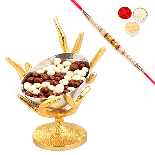 Ghasitaram Gifts Rakhi Gifts for Brothers Rakhi Chocolate Silver Designer Tree Nutties Bowl with Pearl Rakhi Ghasitaram Gifts Rakhi Gifts for Brothers Rakhi Chocolate Silver Designer Tree Nutties Bowl with Pearl Rakhi von Ghasitaram Gifts