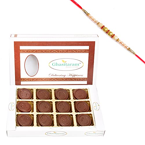 Ghasitaram Gifts Rakhi Gifts for Brothers Rakhi Chocolate Smiley Chococlates in White Box with Pearl Rakhi Ghasitaram Gifts Rakhi Gifts for Brothers Rakhi Chocolate Smiley Chococlates in White Box with Pearl Rakhi von Ghasitaram Gifts
