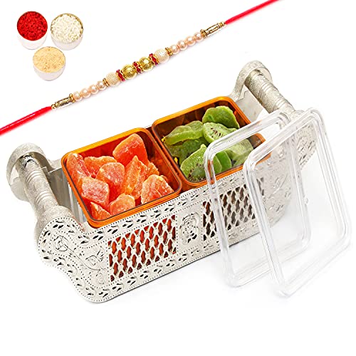 Ghasitaram Gifts Rakhi Gifts for Brothers Rakhi Dryfruit - Set of Two Multipurpose Papaya and Kiwi Airtight Containers Jag with Pearl Rakhi Ghasitaram Gifts Rakhi Gifts for Brothers Rakhi Dryfruit - Set of Two Multipurpose Papaya and Kiwi Airtight Containers Jag with Pearl Rakhi von Ghasitaram Gifts