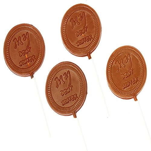 Ghasitaram Gifts Rakhi Gifts for Brothers Rakhi Gifts for Sister Set of 4 Best Sister Sugafree Chocolate Lollies von Ghasitaram Gifts