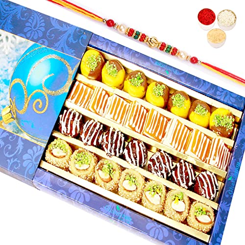 Ghasitaram Gifts Rakhi Gifts for Brothers Rakhi Sweets - Ghasitaram Gifts - Assorted Exotic Mix Sweets 800 GMS with Beads Rakhi Ghasitaram Gifts Rakhi Gifts for Brothers Rakhi Sweets - Ghasitaram Gifts - Assorted Exotic Mix Sweets 800 GMS with Beads Rakhi von Ghasitaram Gifts