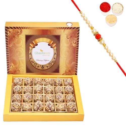 Ghasitaram Gifts Rakhi Gifts for Brothers Rakhi Sweets - Hazelnut Cashew Balls 24 pcs with Beads Rakhi Ghasitaram Gifts Rakhi Gifts for Brothers Rakhi Sweets - Hazelnut Cashew Balls 24 pcs with Beads Rakhi von Ghasitaram Gifts