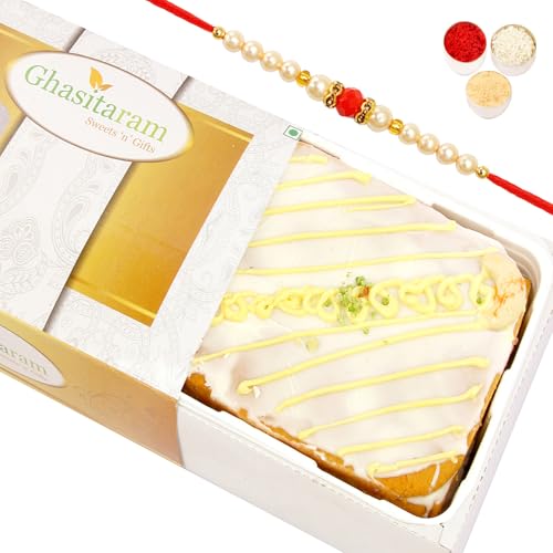 Ghasitaram Gifts Rakhi Gifts for Brothers Rakhi Sweets - Mango Irish Cake with Beads Rakhi Ghasitaram Gifts Rakhi Gifts for Brothers Rakhi Sweets - Mango Irish Cake with Beads Rakhi von Ghasitaram Gifts