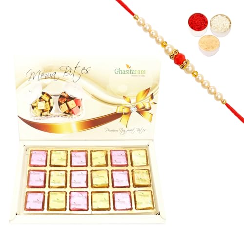 Ghasitaram Gifts Rakhi Gifts for Brothers Rakhi Sweets - Rakhi Gifts Sweets-Ghasitaram Assorted MEWA bite Box with Beads Rakhi Ghasitaram Gifts Rakhi Gifts for Brothers Rakhi Sweets - Rakhi Gifts Sweets-Ghasitaram Assorted MEWA bite Box with Beads Rakhi von Ghasitaram Gifts