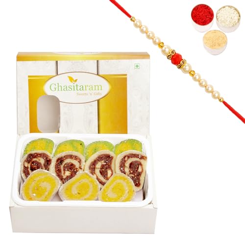 Ghasitaram Gifts Rakhi Gifts for Brothers Rakhi Sweets - Rakhi Gifts Sweets-Ghasitarams Assorted Moons Box 200 GMS with Pearl Beads Rakhi Ghasitaram Gifts Rakhi Gifts for Brothers Rakhi Sweets - Rakhi Gifts Sweets-Ghasitarams Assorted Moons Box 200 GMS with Pearl Beads Rakhi von Ghasitaram Gifts