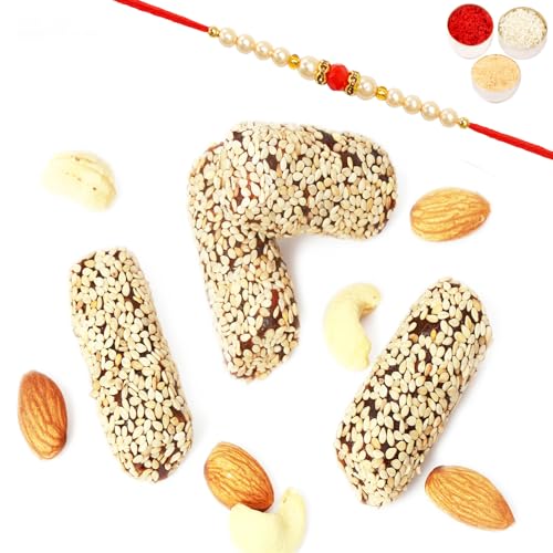 Ghasitaram Gifts Rakhi Gifts for Brothers Sugarfree Khajoor/ Dates Roll 200 GMS with Beads Rakhi Ghasitaram Gifts Rakhi Gifts for Brothers Sugarfree Khajoor/ Dates Roll 200 GMS with Beads Rakhi von Ghasitaram Gifts