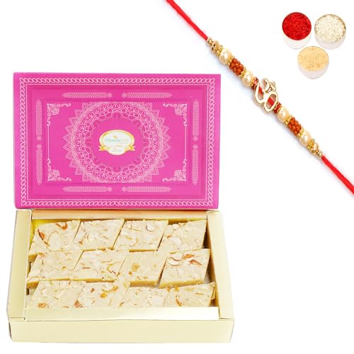 Ghasitaram Gifts Rakhi Gifts for Brothers Sugarfree Pure Kaju Katlis Box 200 GMS with Om Rakhi Ghasitaram Gifts Rakhi Gifts for Brothers Sugarfree Pure Kaju Katlis Box 200 GMS with Om Rakhi von Ghasitaram Gifts