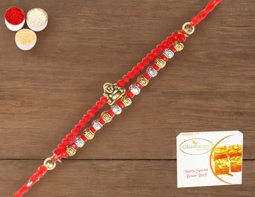 Ghasitaram Gifts Rakhi for Brother Rakhis Online - RM-668 Premium Rakhi with 200 gms of Besan Barfi Ghasitaram Gifts Rakhi for Brother Rakhis Online - RM-668 Premium Rakhi with 200 gms of Besan Barfi von Ghasitaram Gifts