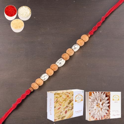 Ghasitaram Gifts Rakhi for Brother Rakhis Online - Rs-107 Rakhi Thread with 200 gms of Kaju katli and 200 gms of Soan Papdi Ghasitaram Gifts Rakhi for Brother Rakhis Online - Rs-107 Rakhi Thread with 200 gms of Kaju katli and 200 gms of Soan Papdi von Ghasitaram Gifts