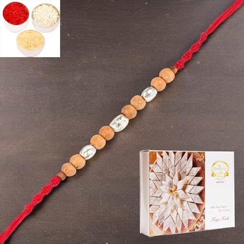 Ghasitaram Gifts Rakhi for Brother Rakhis Online - Rs-107 Rakhi Thread with 200 gms of Kaju katli Ghasitaram Gifts Rakhi for Brother Rakhis Online - Rs-107 Rakhi Thread with 200 gms of Kaju katli von Ghasitaram Gifts