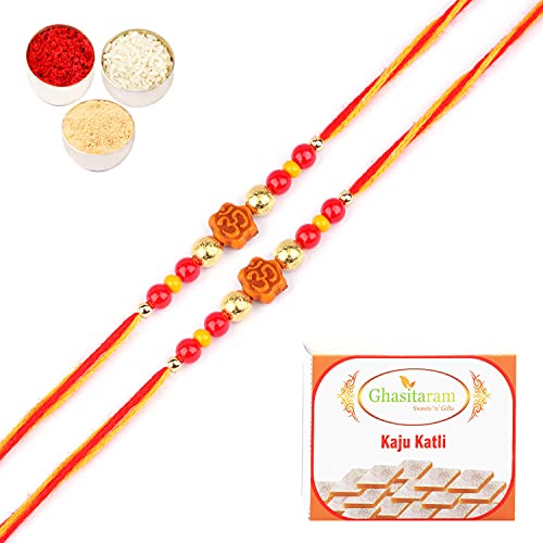 Ghasitaram Gifts Rakhi for Brother Rakhis Online - Set of 2-6074 Rakhi Thread with 200 gms of Kaju katli Ghasitaram Gifts Rakhi for Brother Rakhis Online - Set of 2-6074 Rakhi Thread with 200 gms of Kaju katli von Ghasitaram Gifts
