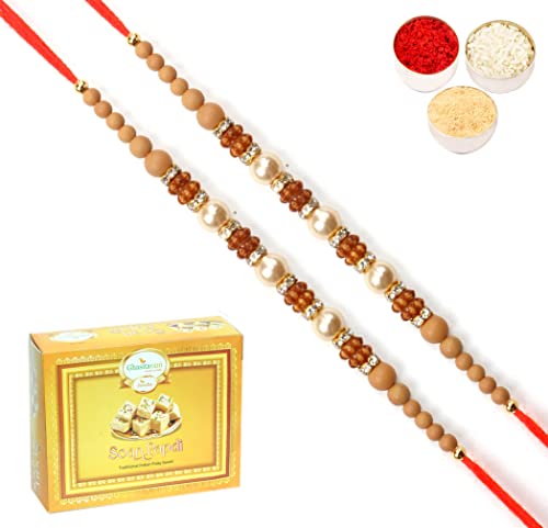 Ghasitaram Gifts Rakhi for Brother Rakhis Online -Set of 2-6299 Pearl Rakhi For my Brother with 200 gms of Soan Papdi Ghasitaram Gifts Rakhi for Brother Rakhis Online -Set of 2-6299 Pearl Rakhi For my Brother with 200 gms of Soan Papdi von Ghasitaram Gifts