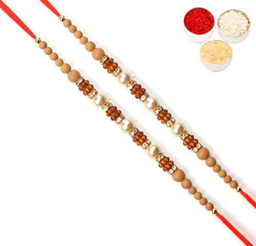 Ghasitaram Gifts Rakhi for Brother Rakhis Online -Set of 2 - 6299 Pearl Rakhi for My Brother von Ghasitaram Gifts