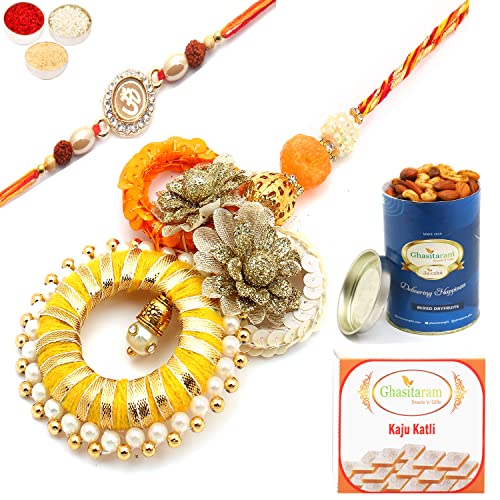Ghasitaram Gifts Rakhis Online - Echoes of Care rm071 Bhaiya Bhabhi Rakhi with 100 gms of Dryfruits Mix Can 200 gms of Kaju katli Ghasitaram Gifts Rakhis Online - Echoes of Care rm071 Bhaiya Bhabhi Rakhi with 100 gms of Dryfruits Mix Can 200 gms of Kaju katli von Ghasitaram Gifts