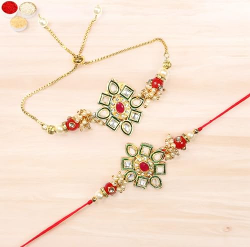 Ghasitaram Gifts Rakhis Online - Rakhi for Brother-RT-Stone Pair Bhaiya Bhabhi Rakhi Ghasitaram Gifts Rakhis Online - Rakhi for Brother-RT-Stone Pair Bhaiya Bhabhi Rakhi von Ghasitaram Gifts