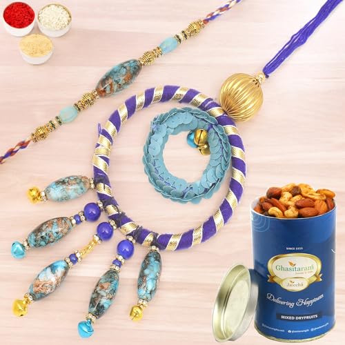 Ghasitaram Gifts Rakhis Online - Rakhi for Brother- The Ever Lasting Bond rm100 Bhaiya Bhabhi Rakhi with 100 gms of Dryfruits Mix Can Ghasitaram Gifts Rakhis Online - Rakhi for Brother- The Ever Lasting Bond rm100 Bhaiya Bhabhi Rakhi with 100 gms of Dryfruits Mix Can von Ghasitaram Gifts
