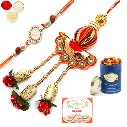 Ghasitaram Gifts Rakhis Online - Rakhi for Brother- We are one rm088 Bhaiya Bhabhi Rakhi with 100 gms of Dryfruits Mix Can 200 gms of Kaju katli Ghasitaram Gifts Rakhis Online - Rakhi for Brother- We are one rm088 Bhaiya Bhabhi Rakhi with 100 gms of Dryfruits Mix Can 200 gms of Kaju katli von Ghasitaram Gifts