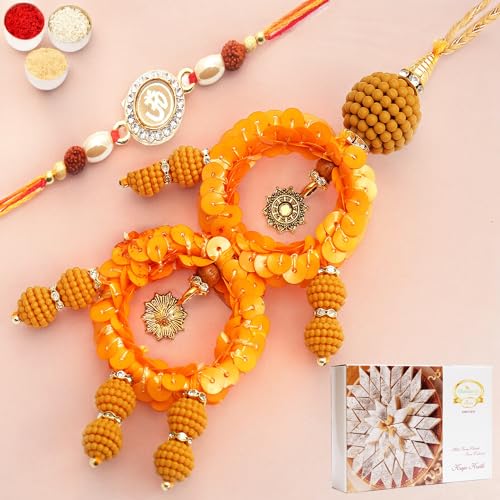 Ghasitaram Gifts Rakhis Online- Sisters Blessings rm073 Bhaiya Bhabhi rakhi with 400 gms of Kaju katli Ghasitaram Gifts Rakhis Online- Sisters Blessings rm073 Bhaiya Bhabhi rakhi with 400 gms of Kaju katli von Ghasitaram Gifts