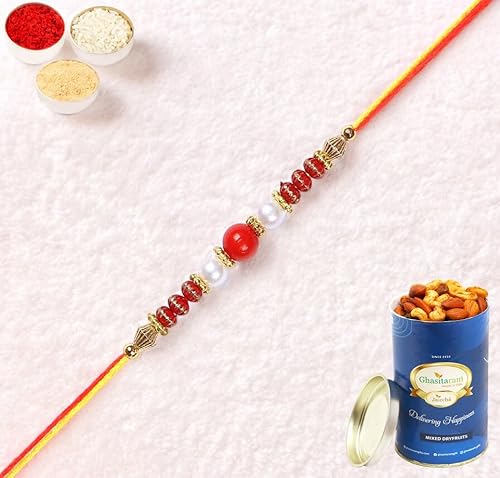 Ghasitaram Gifts Rakhis Online for Brother- 6018 Rakhi Thread with 100 gms of Dryfruits Mix Can Ghasitaram Gifts Rakhis Online for Brother- 6018 Rakhi Thread with 100 gms of Dryfruits Mix Can von Ghasitaram Gifts