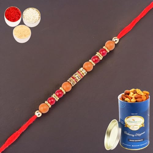 Ghasitaram Gifts Rakhis Online for Brother- 6945 Rakhi Thread with 100 gms of Dryfruits Mix Can Ghasitaram Gifts Rakhis Online for Brother- 6945 Rakhi Thread with 100 gms of Dryfruits Mix Can von Ghasitaram Gifts
