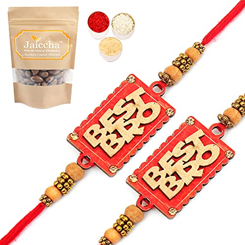 Ghasitaram Gifts Rakhis for Brother Kids Rakhi - CU0003- Set of 2 Best Bro Rakhi with Chocolate Coated Almonds 200 gms von Ghasitaram Gifts