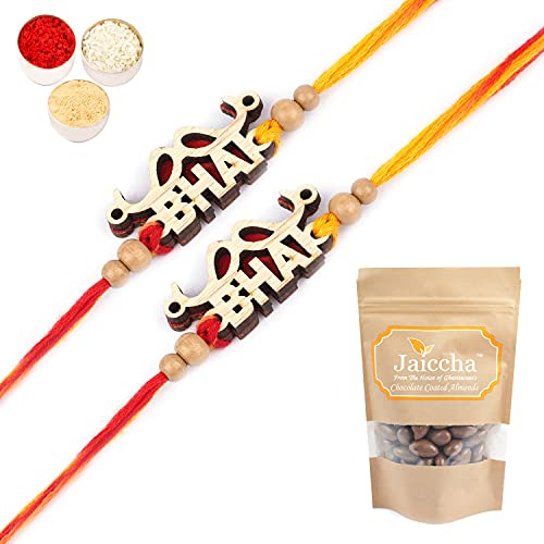 Ghasitaram Gifts Rakhis for Brother Kids Rakhi - Set of 2 - BW-5716 Wooden Handsome Bhai Rakhi with Chocolate Coated Almonds 200 gms Ghasitaram Gifts Rakhis for Brother Kids Rakhi - Set of 2 - BW-5716 Wooden Handsome Bhai Rakhi with Chocolate Coated Almonds 200 gms von Ghasitaram Gifts