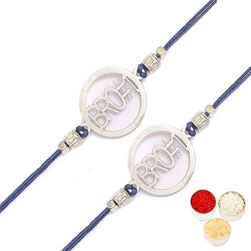 Ghasitaram Gifts Rakhis for Brother Kids Rakhi - Set of 2 - MR-2 Metal Bro #1 Rakhi von Ghasitaram Gifts