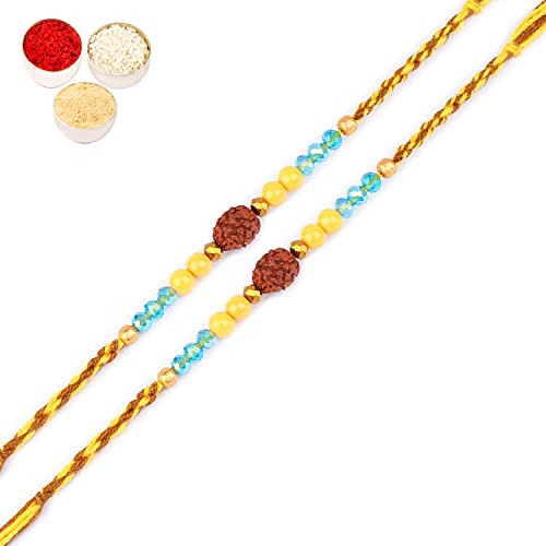 Ghasitaram Gifts Rakhis for Brother - Set of 2-1906- Rudraksh Rakhi von Ghasitaram Gifts