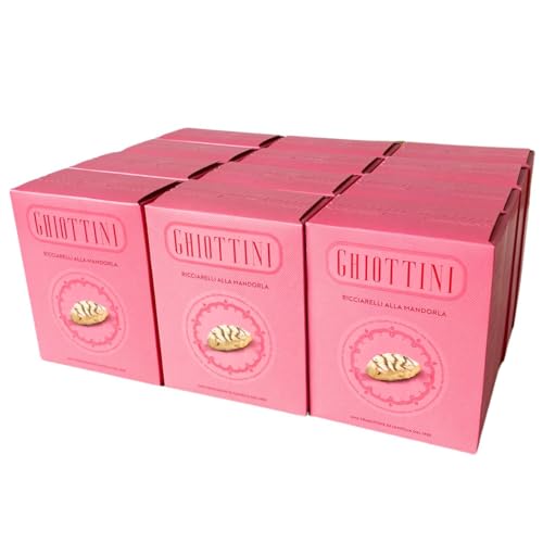 Ghiottini Ricciarelli alla Mandorla, Softes Mandel Gebäck, 12 x 105 g Karton von Ghiottini