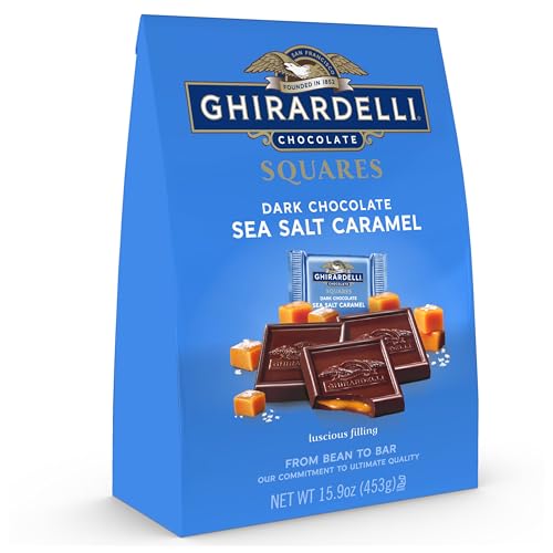 Ghirardelli Chocolate Company Karamell-Quadrate aus dunklem Meersalz, 470 ml Beutel Ghirardelli Chocolate Company Karamell-Quadrate aus dunklem Meersalz, 470 ml Beutel von Ghirardelli