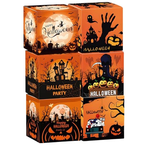 Ghjkldha Halloween Candy Treat Box - Cupcake Boxes | Desktop Decoration, Paper Box for Candy, Cookies, Cupcake, Snacks, Chocolate von Ghjkldha