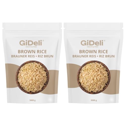 GiDeli Hochwertiger Brauner Reis, Brauner Reis Naturreis, Brown Rice Natural Premium (10kg) von GiDeli